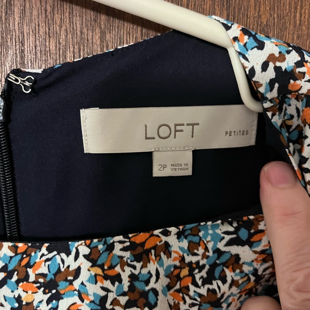 LOFT Black and White Sheath Dress 3/4 Sleeve - Picture 8 of 10